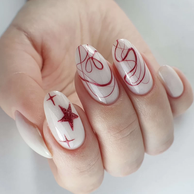 Гель-паста шимер PNB UV/LED Shimmer Gel Paste 05 Red червоний 5 мл