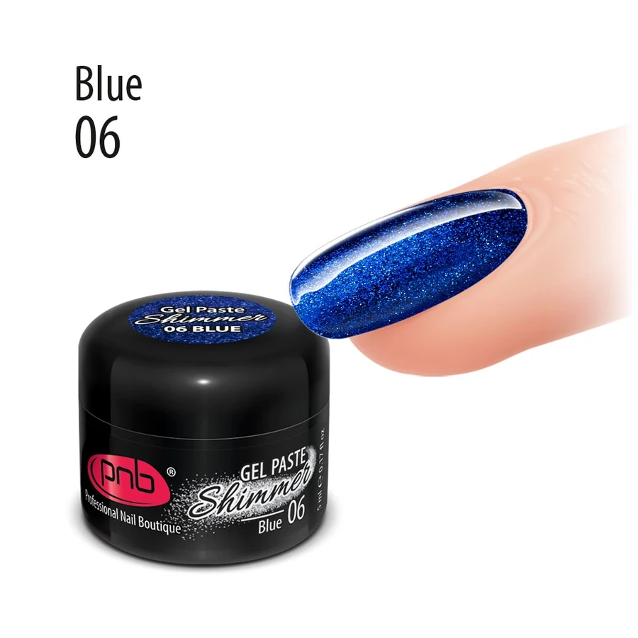 Гель-паста PNB UV/LED Shimmer Gel Paste 06 Blue синя 5 мл