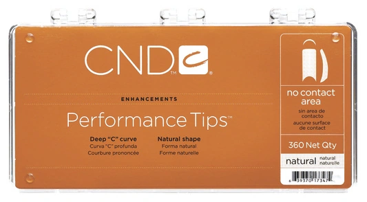 Типси без контактної зони асорті CND Natural Performance Tips асорті, вигин C 360 шт