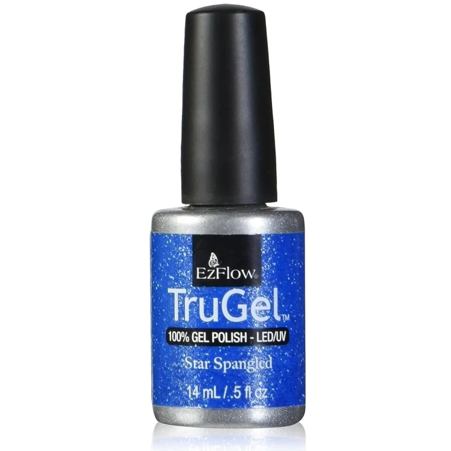 Гель-лак EzFlow TruGel Star Spangled насичений блакитний з блискітками 14 мл