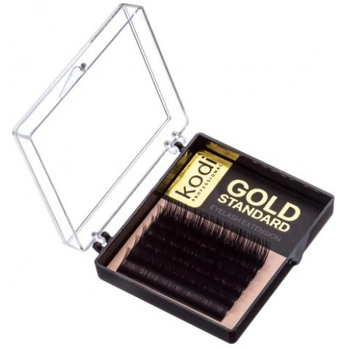 Вії для нарощування штучні Kodi Gold Standart Eyelash Extension (B/0.12, 14 мм) чорні