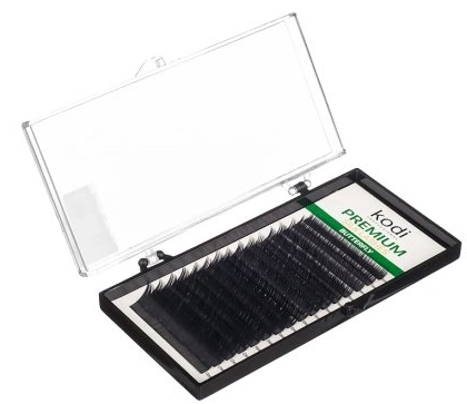 Преміум вії для нарощування штучні Kodi Premium Silk Lashes Butterfly Black (D/0.07, 14 мм) чорні