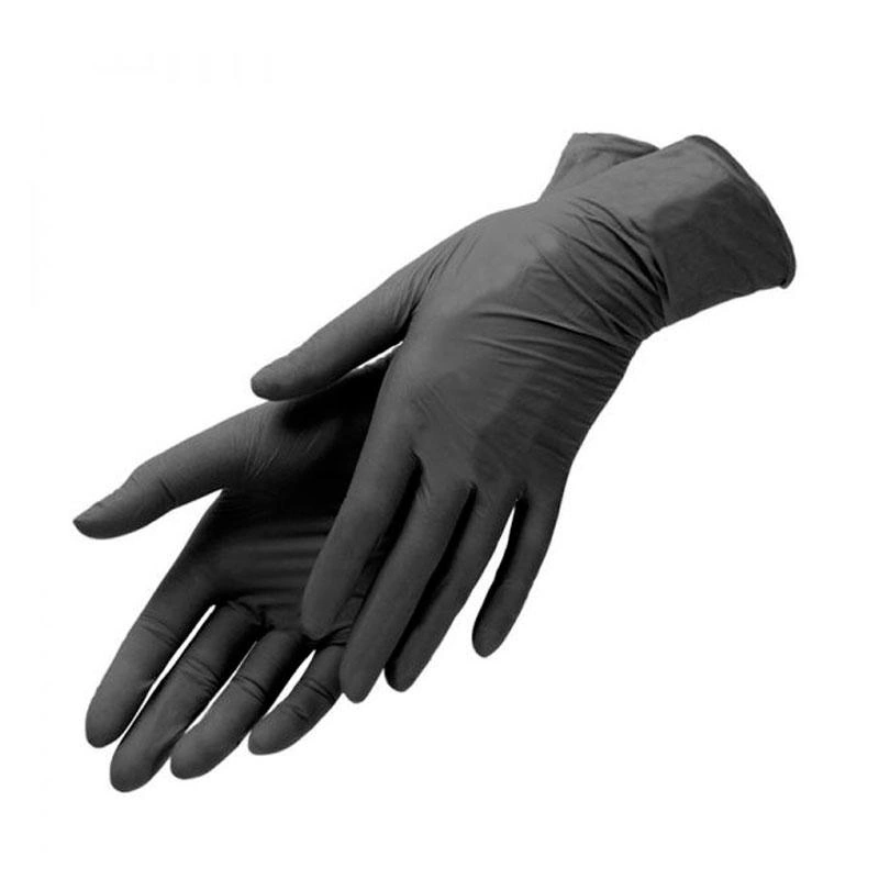 Неопудрені нітрилові рукавички XS Mercator Medical Nitrylex PF Black Gloves XS (5-6) чорні 100 шт