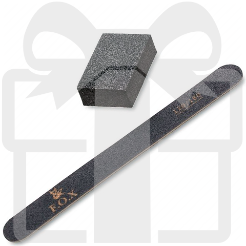 Набір Пилка+Баф FOX Подарунок! Nail File 120/180 + 120