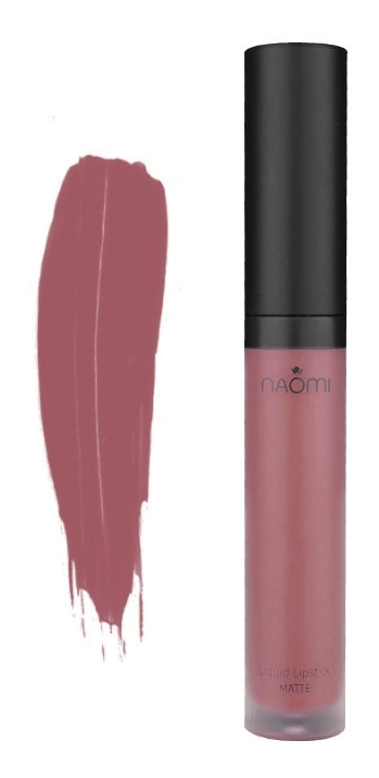 Рідка матова помада Naomi Liquid Lipstick Matte Flagman пастельна темно-рожева 6 мл