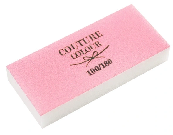Баф брусок плаский Couture Colour Nail Buffer Slim Sanding 100/180 грит біло-рожевий