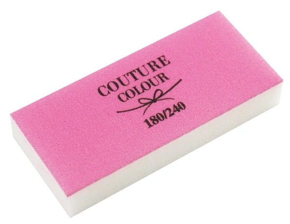 Баф-брусок тонкий Couture Colour Nail Buffer Slim Sanding 180/240 білий/рожевий
