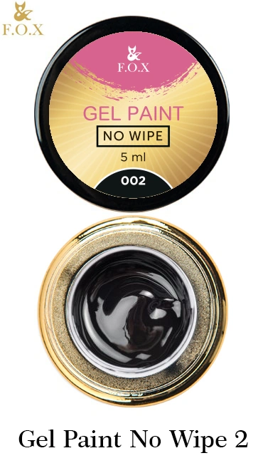Гель-фарба без липкого шару FOX Gel paint No Wipe 002 чорна 5 мл
