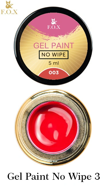 Гель-фарба без липкого шару FOX Gel paint No Wipe 003 червона 5 мл