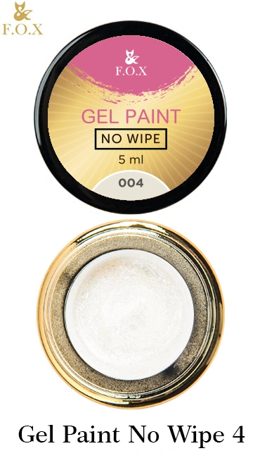 Гель-фарба без липкого шару FOX Gel paint No Wipe 004 молочно-біла 5 мл
