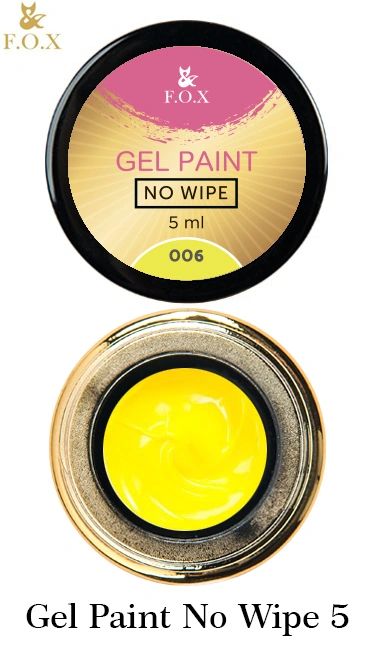 Гель-фарба без липкого шару FOX Gel paint No Wipe 006 жовта 5 мл