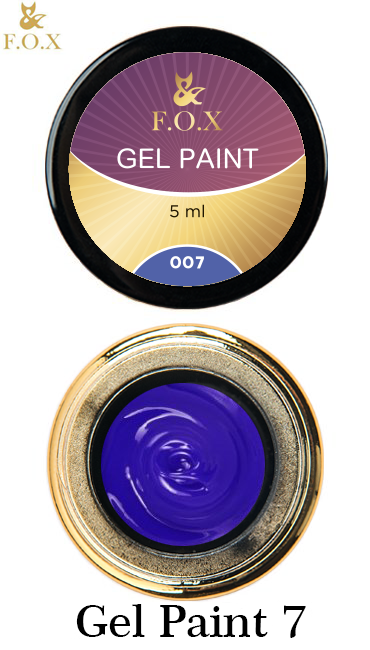 Гель-фарба для дизайну FOX Gel paint 007 синя 5 мл