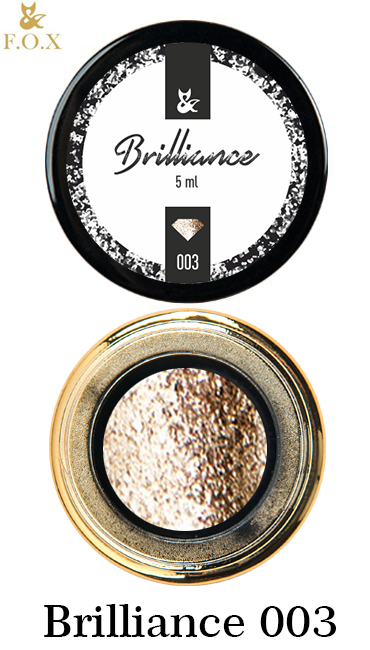 Гель-лак FOX Gel-Polish Gold Brilliance №003 світле золото, великі щільні блискітки 5 мл