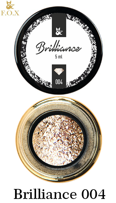 Гель-лак FOX Gel-Polish Gold Brilliance №004 світло-рожеве золото, великі щільні блискітки 5 мл