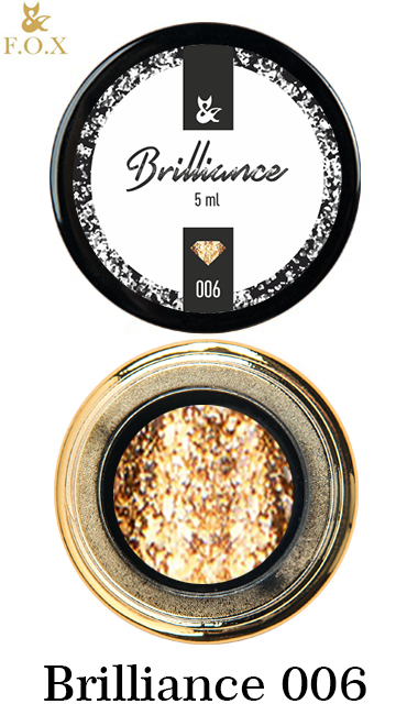 Гель-лак FOX Gel-Polish Gold Brilliance №006 жовте золото, великі щільні блискітки 5 мл