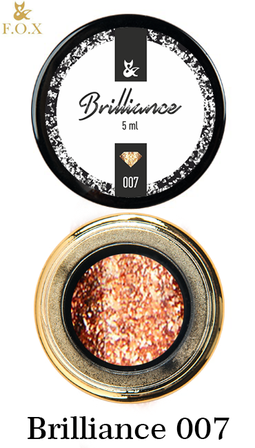 Гель-лак FOX Gel-Polish Gold Brilliance №007 бронза, великі щільні блискітки 5 мл