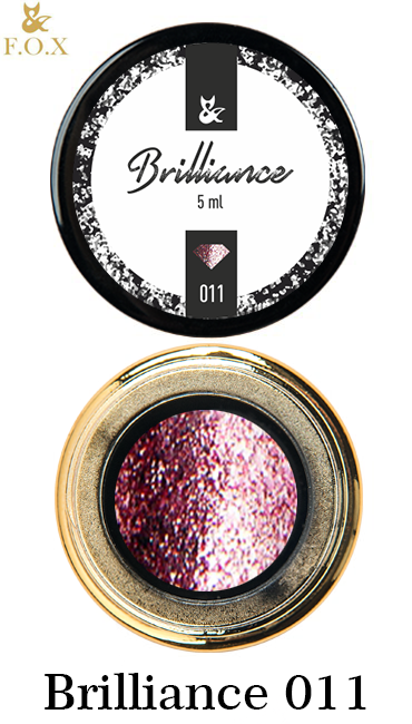 Гель-лак FOX Gel-Polish Gold Brilliance №011 рожева фуксія, великі щільні блискітки 5 мл