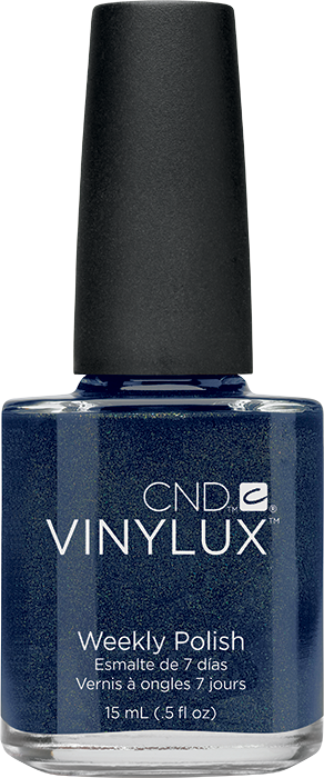 Лак CND VINYLUX 131 Midnight Swim темно-синій із шиммером, щільний 15 мл