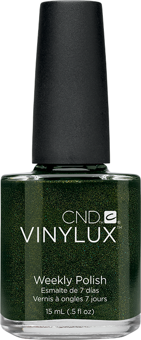 Лак CND VINYLUX 137 Pretty Poison темно-смарагдовий із шиммером, щільний 15 мл