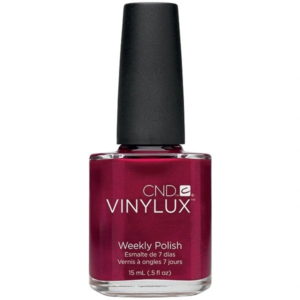 Лак CND VINYLUX 139 Red Baroness темне бордо, перламутр 15 мл