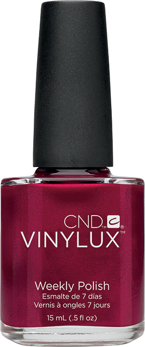 Лак CND VINYLUX 139 Red Baroness темне бордо, перламутр 15 мл