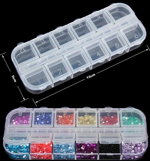 Органайзер для декоративних кристалів Kodi Organizer for Decorative Crystals 12 sections білий, 12 секцій