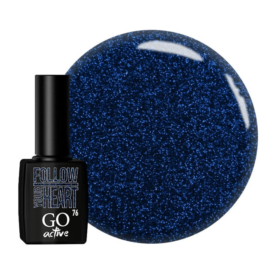 Гель-лак GO Active Gel Polish 076 синій, з шимером 10 мл