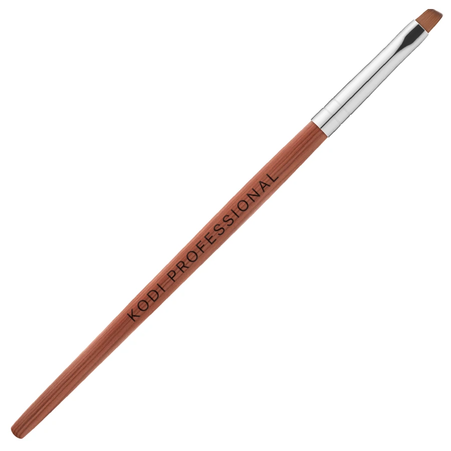 Пензель для гелю №6/S Kodi Gel Brush №6/S нейлон, дерев`яна коричнева ручка