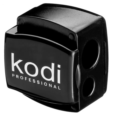 Стругачка для косметичних олівців Kodi Sharpener for Cosmetic Pencils Black Glossy чорна глянсова, з двома лезами