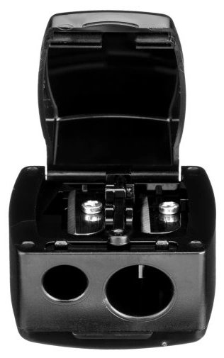 Стругачка для косметичних олівців Kodi Sharpener for Cosmetic Pencils Black Glossy чорна глянсова, з двома лезами