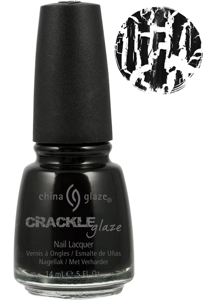 Лак China Glaze Cracked Black Mesh Black 14мол чорний, кракелюрний