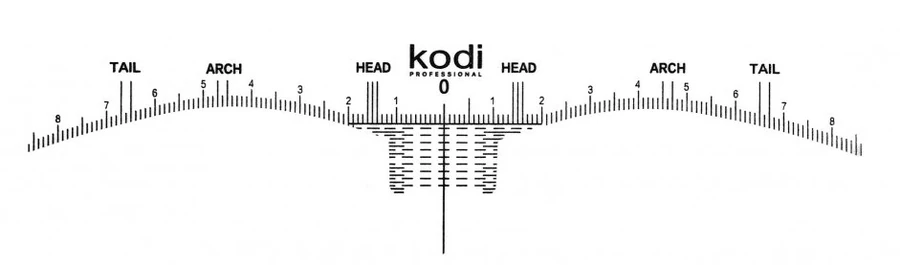 Лінійка для ескізу брів самоклеюча Kodi Sketch for Eyebrow Sketch Self-Adhesive набір 10 штук 10 pcs