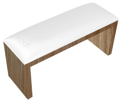 Підлокітник для манікюру на коричневих ніжках Kodi Armrest for Manicure on Brown Legs White білий