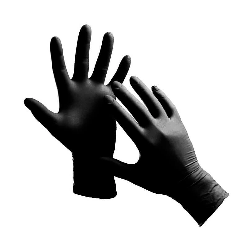 Рукавички нітрилові неопудрені XL Mercator Medical Nitrylex PF Black Gloves XL (9-10) чорні 100 шт