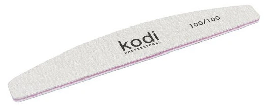 Пилка для нігтів Півмісяць Kodi Nail File Half-Moon Gray 100/100 грит
