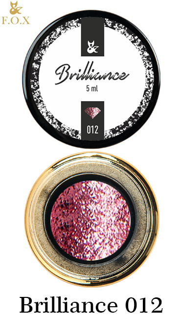 Гель-лак FOX Gel-Polish Gold Brilliance №012 темно-рожевий, великі щільні блискітки 5 мл