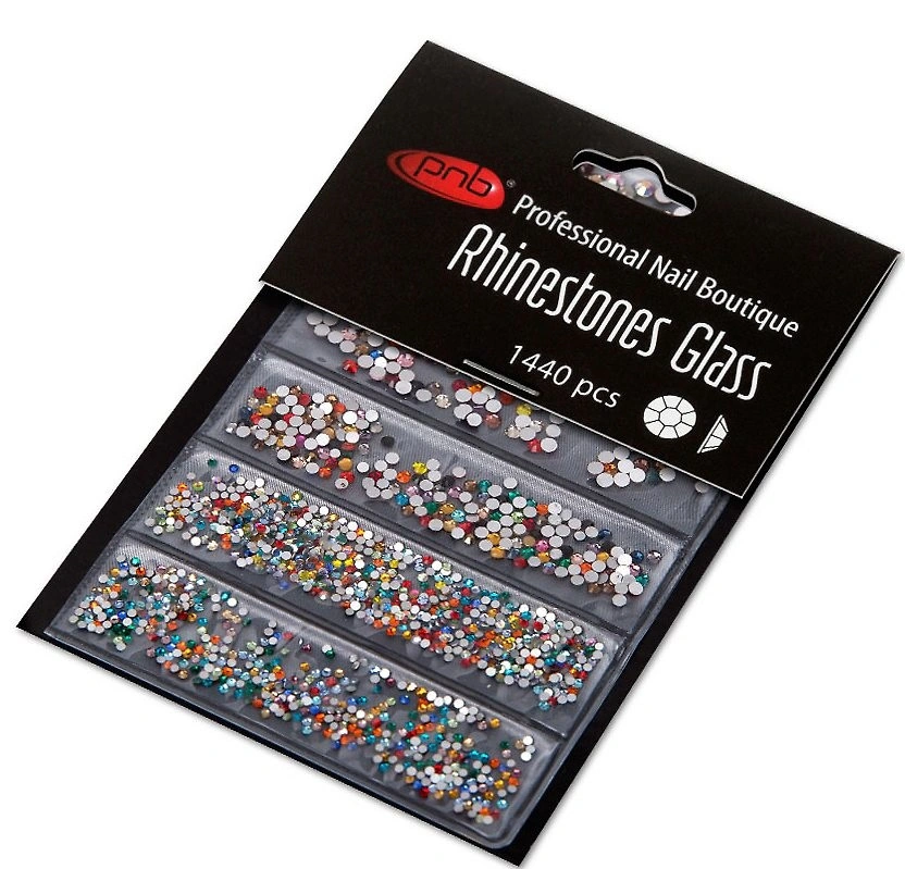 Стрази для дизайну різнокольорові PNB Rhinestones Colorful Mix Size Colorful мікс розмірів SS2, SS3, SS6, SS8, SS10, SS12 1440 шт