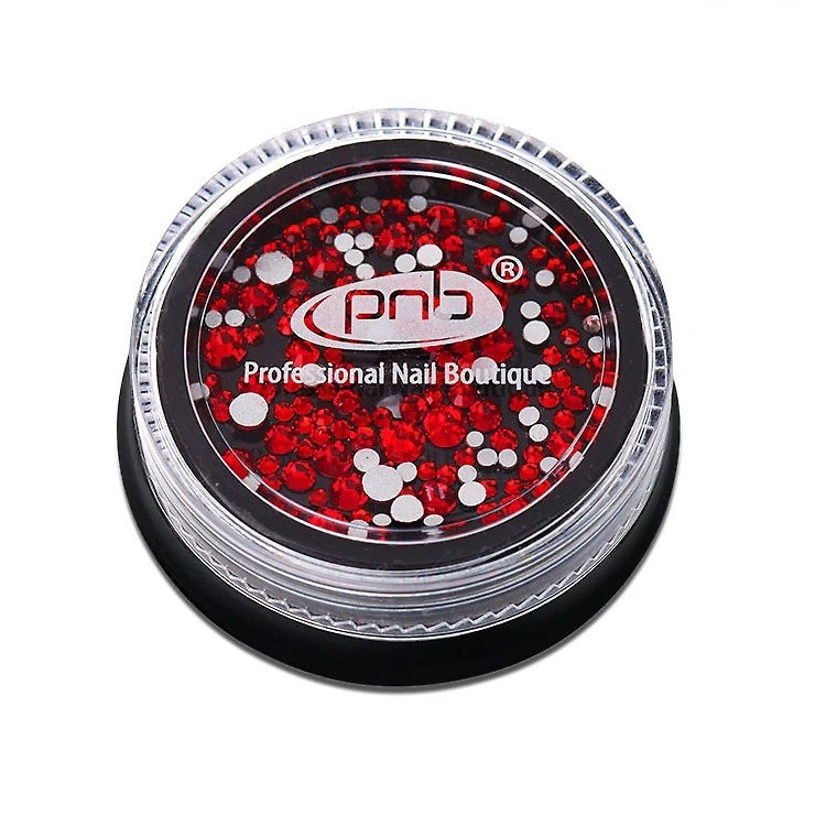 Стрази для дизайну червоні PNB Rhinestones Red Mix Size Red мікс розмірів SS2, SS3, SS6, SS8, SS10, SS12 200 шт