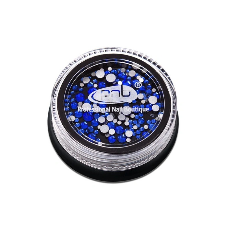 Стрази для дизайну сині PNB Rhinestones Blue Mix Size мікс розмірів SS2, SS3, SS6, SS8, SS10, SS12 200 шт