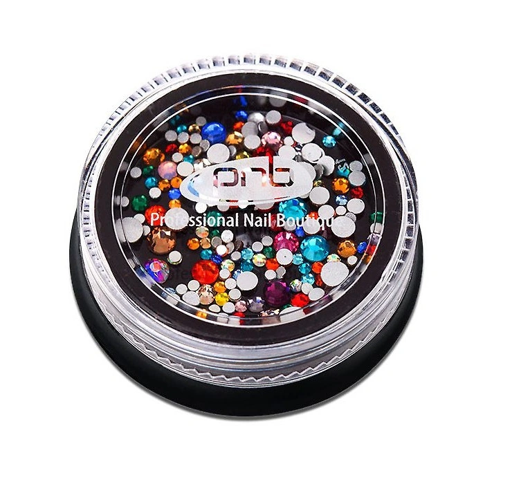 Стрази для дизайну різнокольорові PNB Rhinestones Colorful Mix Size мікс розмірів SS2, SS3, SS6, SS8, SS10, SS12 200 шт