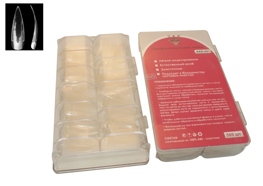 YRE Stiletto Clear Tips 500