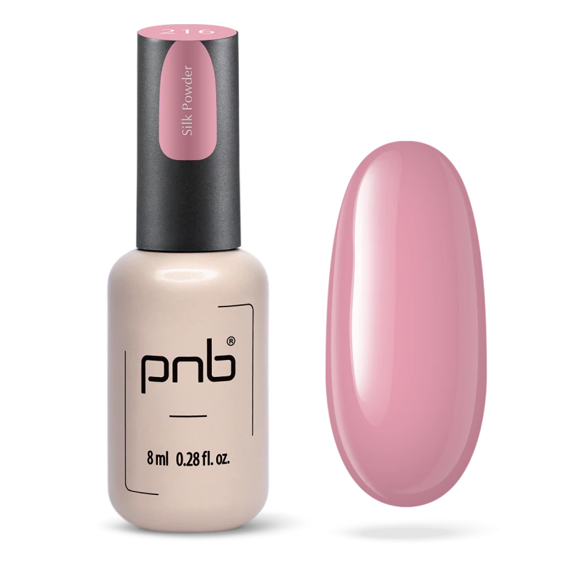 Гель-лак PNB №216 Silk Powder пудровий світло-рожевий, емаль 8 мл