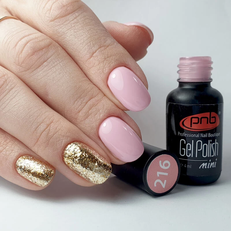Гель-лак PNB №216 Silk Powder пудровий світло-рожевий, емаль 8 мл