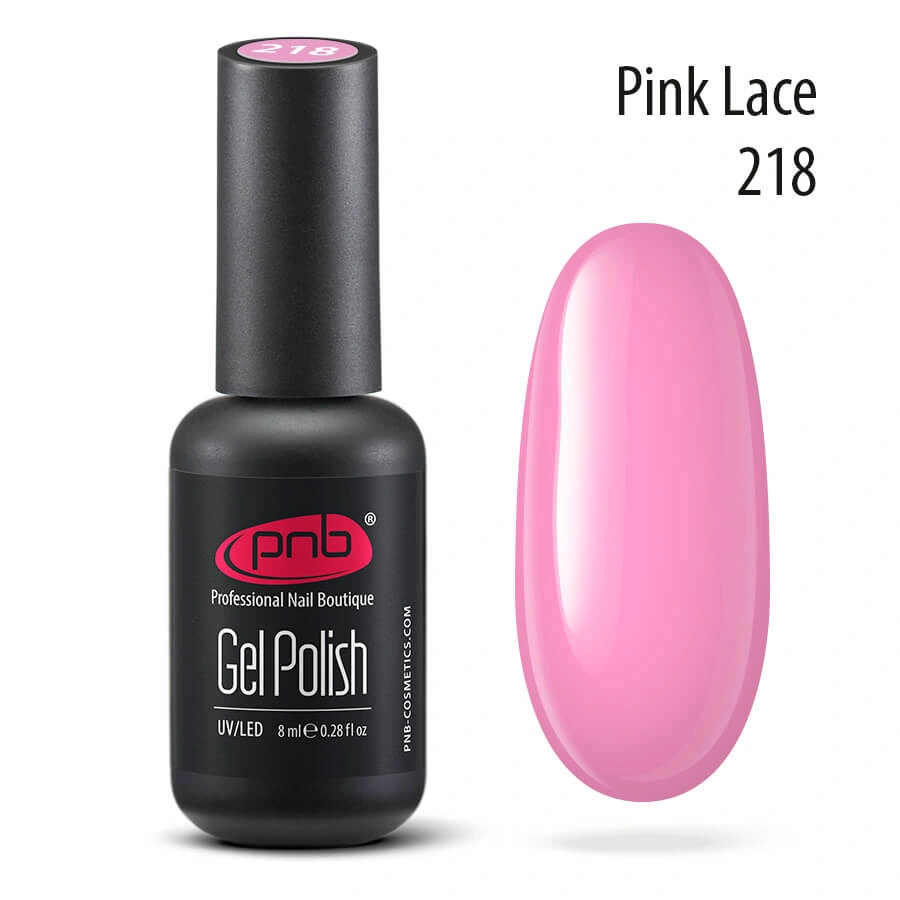 Гель-лак PNB №218 Pink Lace рожевий, емаль 8 мл