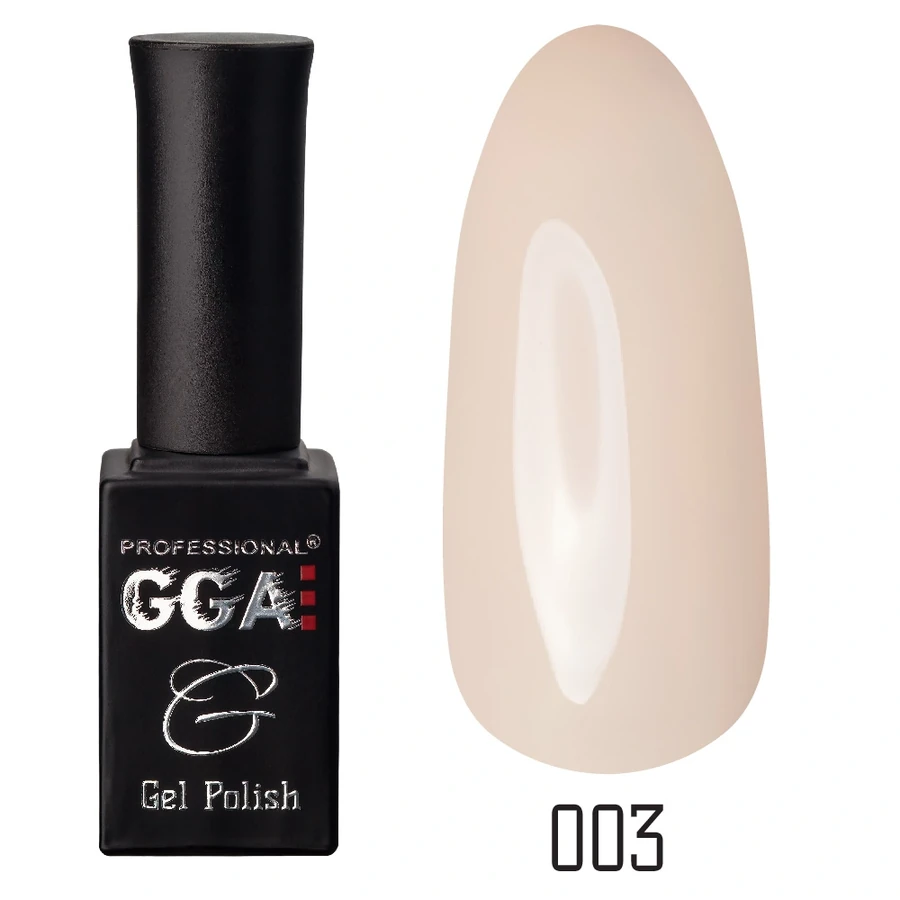 Гель-лак GGA Professional Gel Polish №003 світлий молочно-рожевий, емаль 10 мл