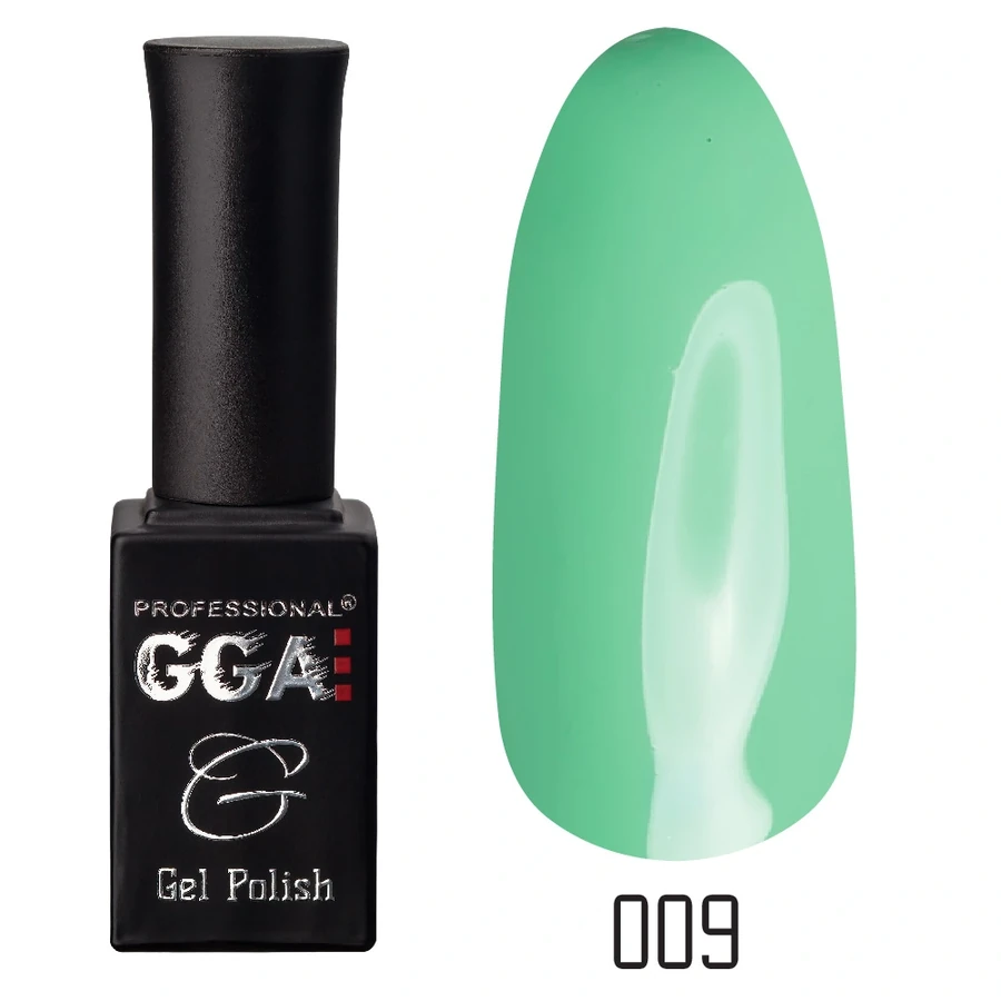 Гель-лак GGA Professional Gel Polish №009 нефритовий, емаль 10 мл