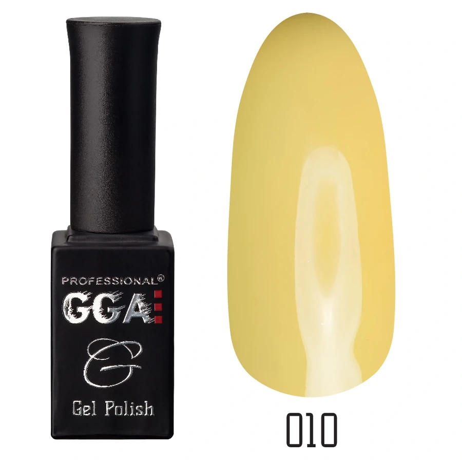 Гель-лак GGA Professional Gel Polish №010 медово-жовтий, емаль 10 мл