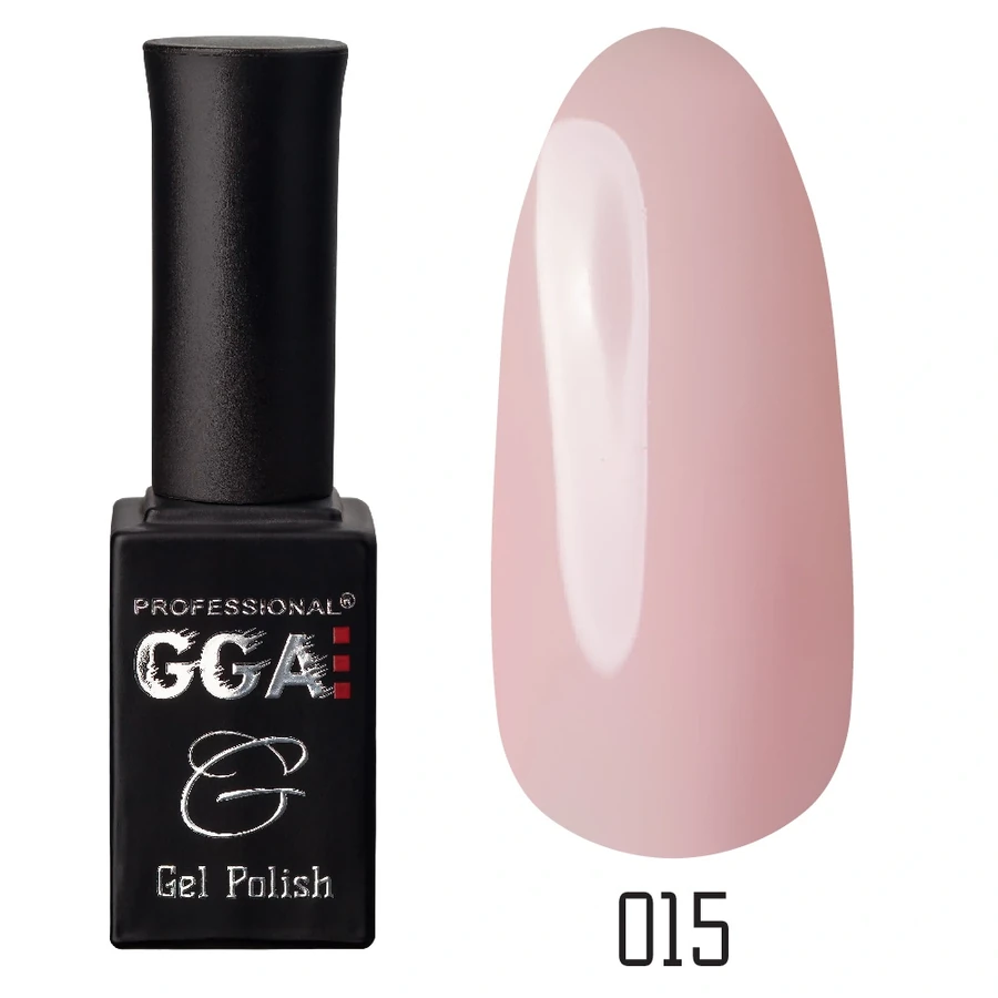Гель-лак GGA Professional Gel Polish №015 пастельний світло-рожевий, емаль 10 мл