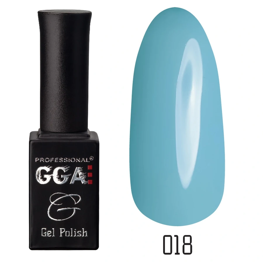 Гель-лак GGA Professional Gel Polish №018 блакитний, емаль 10 мл
