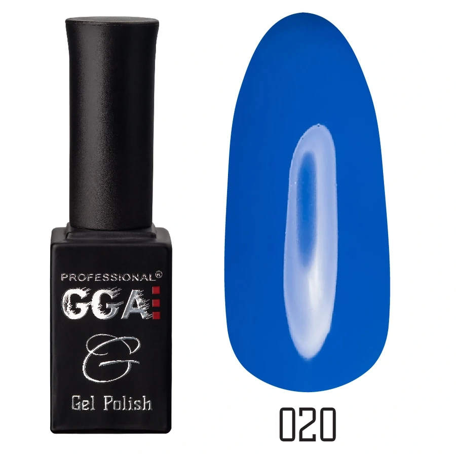 Гель-лак GGA Professional Gel Polish №020 насичений, синій 10 мл